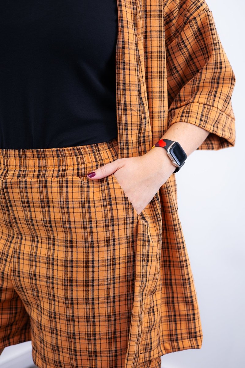 Conjunto Kimono Dora - Oversized Estampado e Bermuda em Crepe - Naguirre Shop