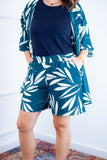 Conjunto Kimono Dora - Oversized Estampado e Bermuda em Crepe - Naguirre Shop
