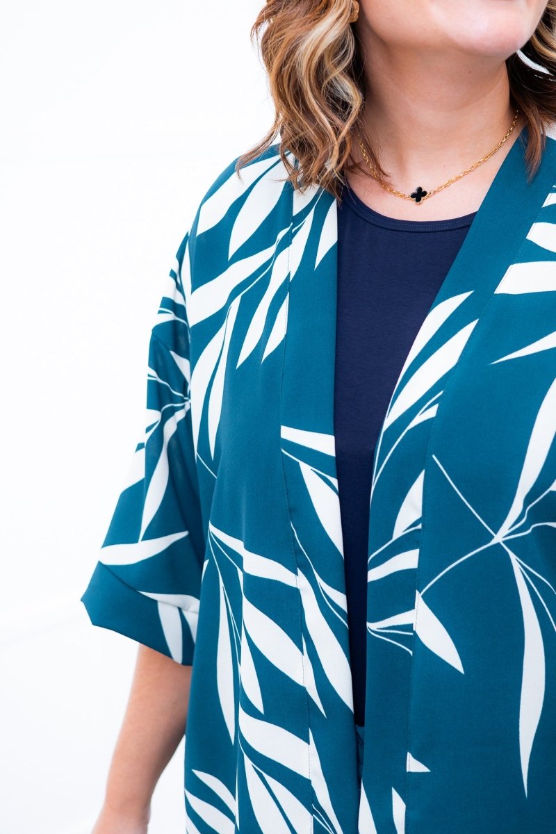 Conjunto Kimono Dora - Oversized Estampado e Bermuda em Crepe - Naguirre Shop