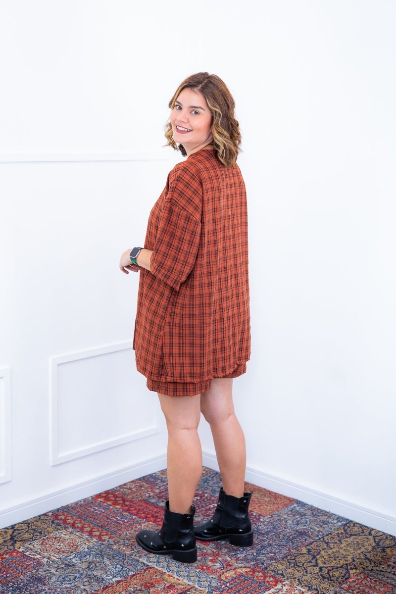 Conjunto Kimono Dora - Oversized Estampado e Bermuda em Crepe - Naguirre Shop