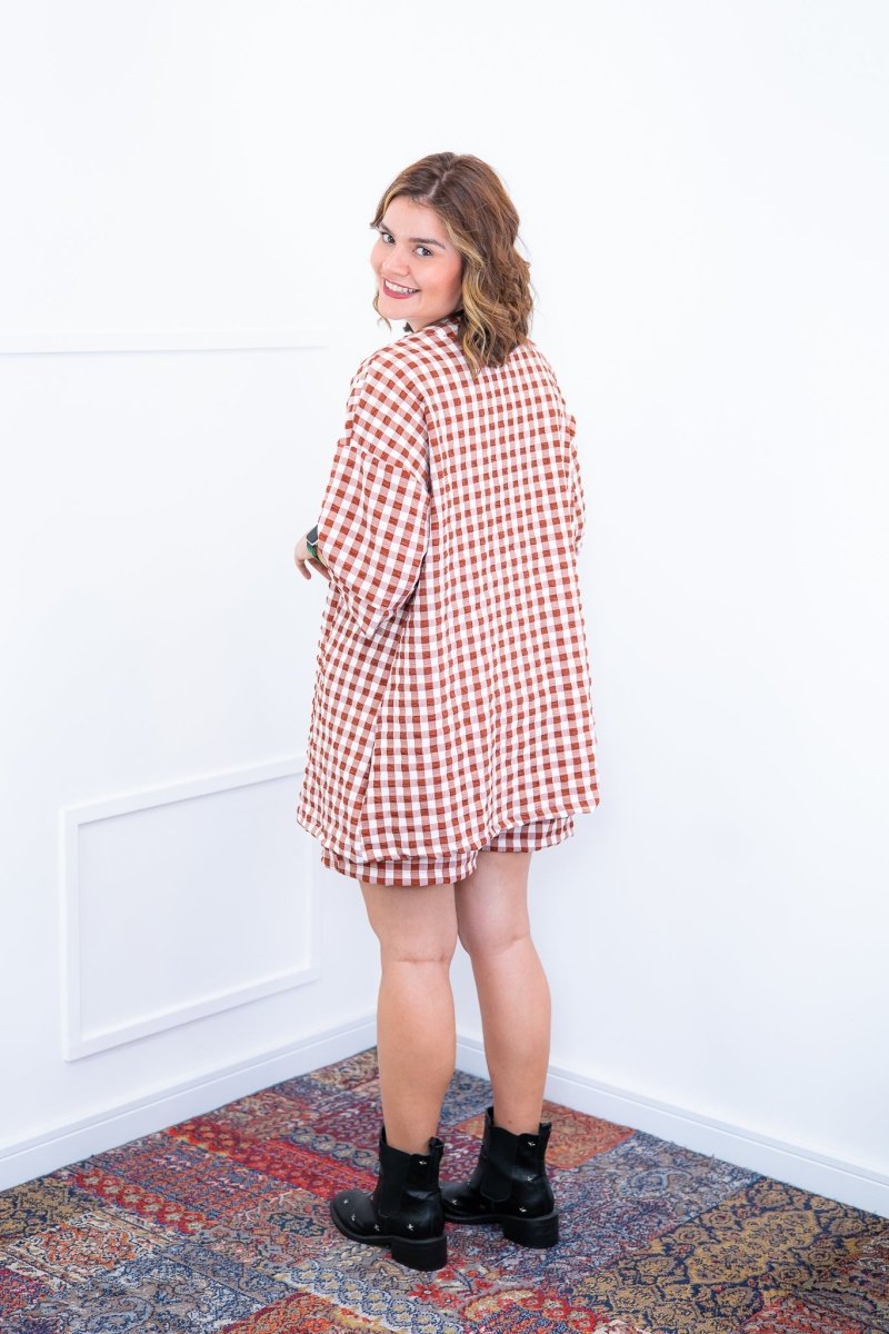 Conjunto Kimono Dora - Oversized Estampado e Bermuda em Crepe - Naguirre Shop