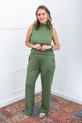 Conjunto Louise – Blusa Assimétrica em Canelado Flex com Pantalona - Naguirre Shop
