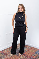 Conjunto Louise – Blusa Assimétrica em Canelado Flex com Pantalona - Naguirre Shop