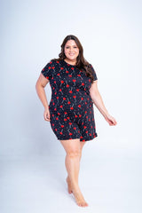 Conjunto Milena - Pijama com Shorts Decote Canoa de Suede - Naguirre Shop