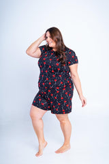 Conjunto Milena - Pijama com Shorts Decote Canoa de Suede - Naguirre Shop