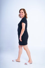 Conjunto Milena - Pijama com Shorts Decote Canoa de Suede - Naguirre Shop