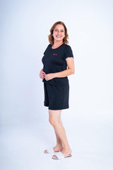 Conjunto Milena - Pijama com Shorts Decote Canoa de Suede - Naguirre Shop