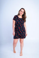 Conjunto Milena - Pijama com Shorts Decote Canoa de Suede - Naguirre Shop