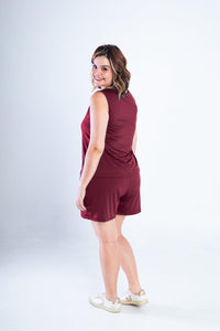 Conjunto Olivia - Bermudinha e Blusa Regata em Malha Confort - Naguirre Shop