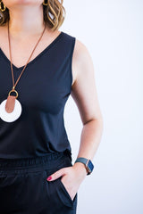 Conjunto Olivia - Bermudinha e Blusa Regata em Malha Confort - Naguirre Shop