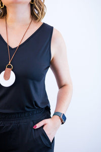 Conjunto Olivia - Bermudinha e Blusa Regata em Malha Confort - Naguirre Shop