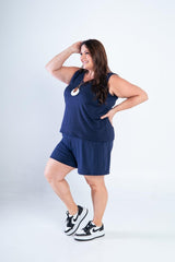 Conjunto Olivia - Bermudinha e Blusa Regata em Malha Confort - Naguirre Shop