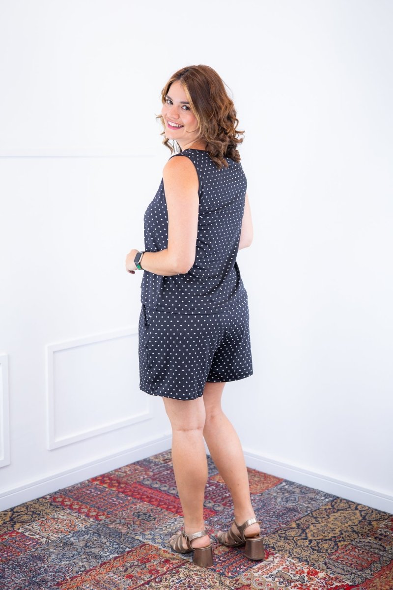 Conjunto Olivia - Bermudinha e Blusa Regata em Malha Confort - Naguirre Shop