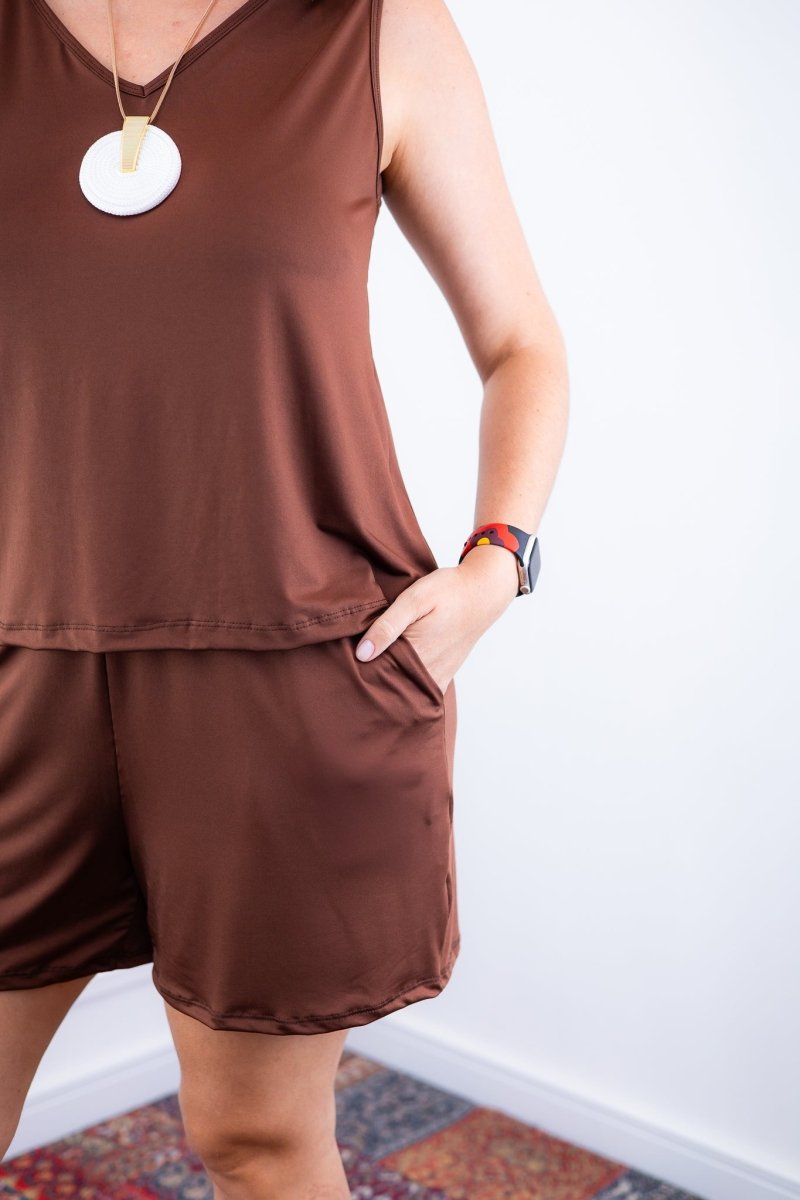 Conjunto Olivia - Bermudinha e Blusa Regata em Malha Confort - Naguirre Shop