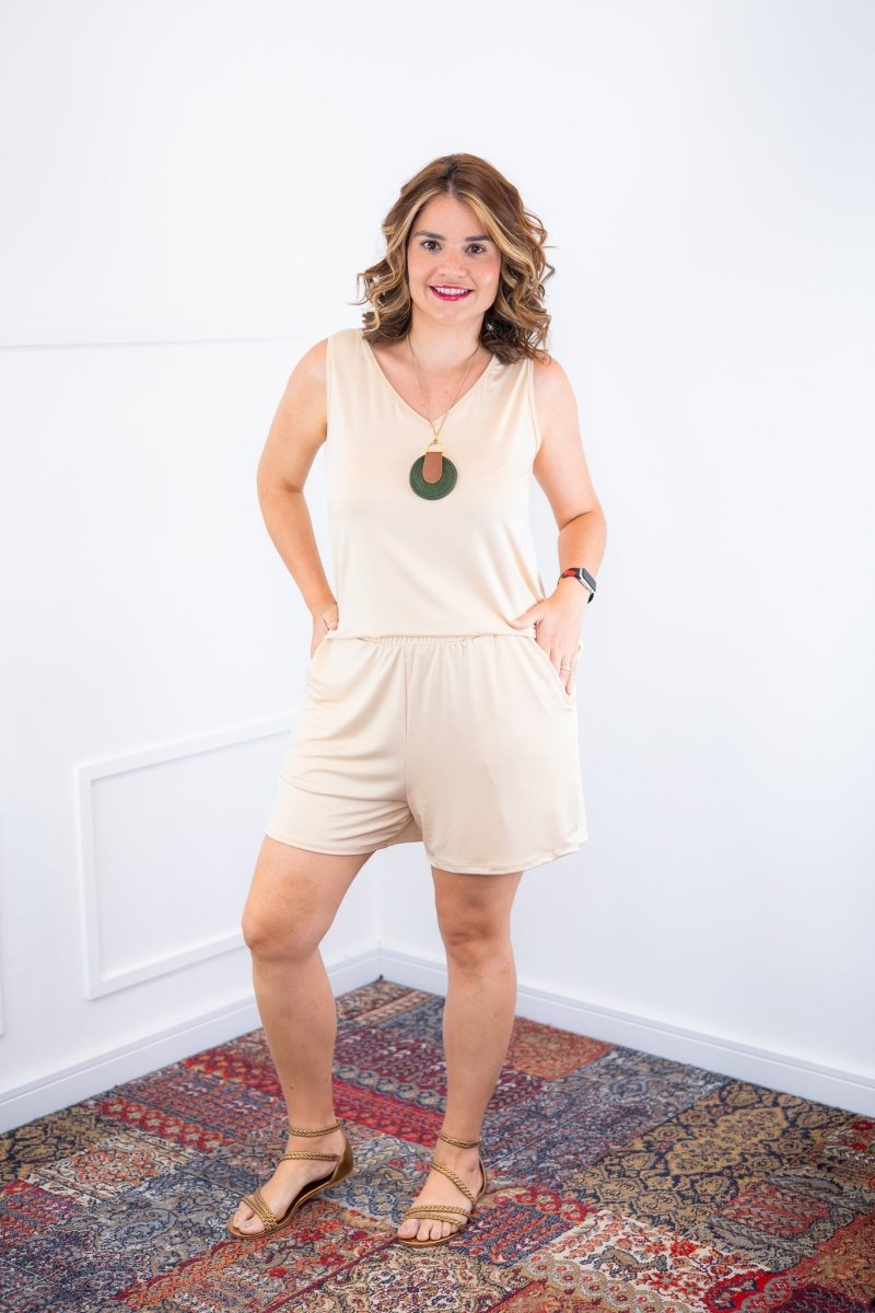 Conjunto Olivia - Bermudinha e Blusa Regata em Malha Confort - Naguirre Shop