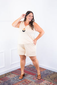 Conjunto Olivia - Bermudinha e Blusa Regata em Malha Confort - Naguirre Shop