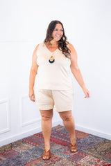 Conjunto Olivia - Bermudinha e Blusa Regata em Malha Confort - Naguirre Shop