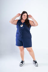 Conjunto Olivia - Bermudinha e Blusa Regata em Malha Confort - Naguirre Shop