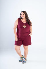 Conjunto Olivia - Bermudinha e Blusa Regata em Malha Confort - Naguirre Shop