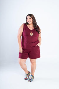 Conjunto Olivia - Bermudinha e Blusa Regata em Malha Confort - Naguirre Shop