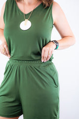 Conjunto Olivia - Bermudinha e Blusa Regata em Malha Confort - Naguirre Shop