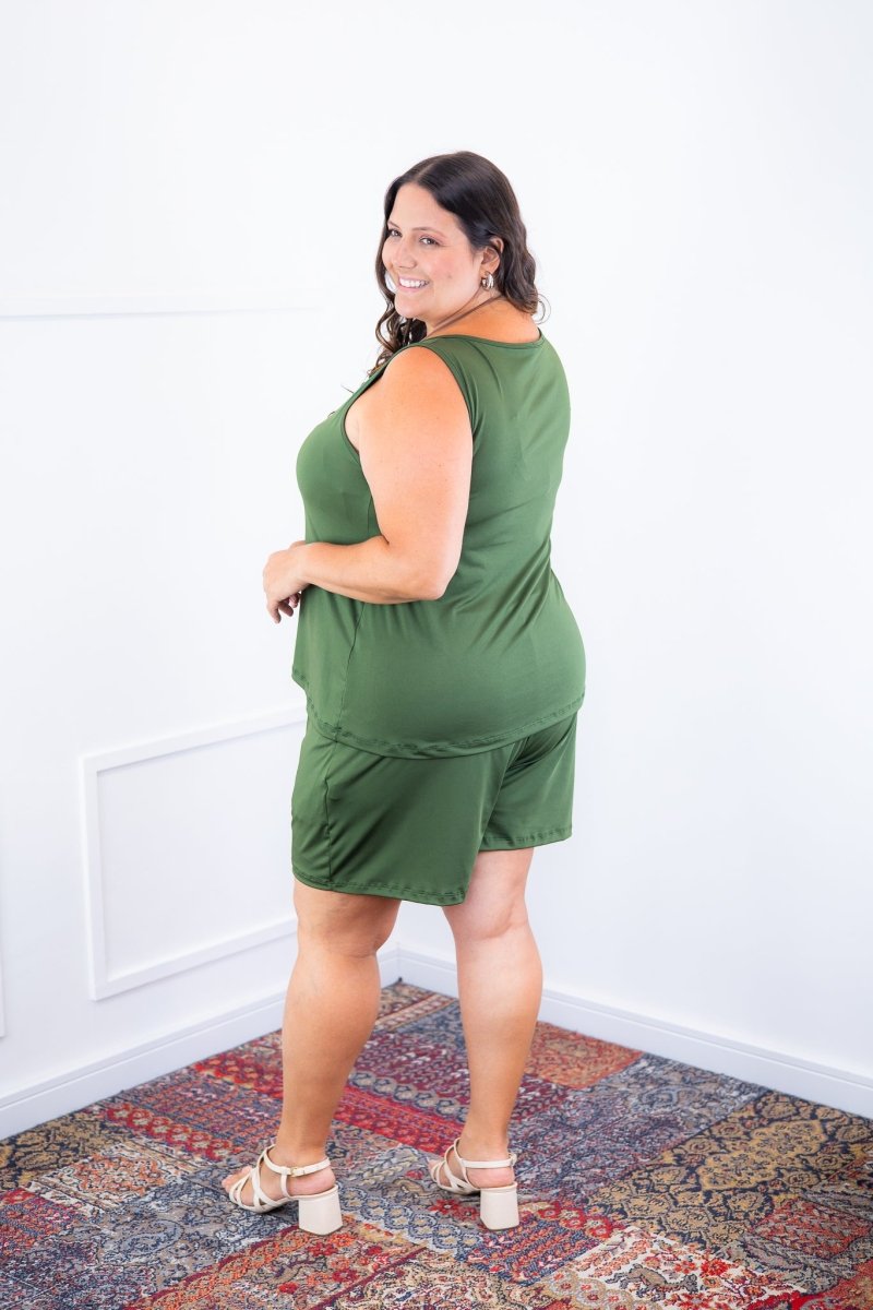 Conjunto Olivia - Bermudinha e Blusa Regata em Malha Confort - Naguirre Shop