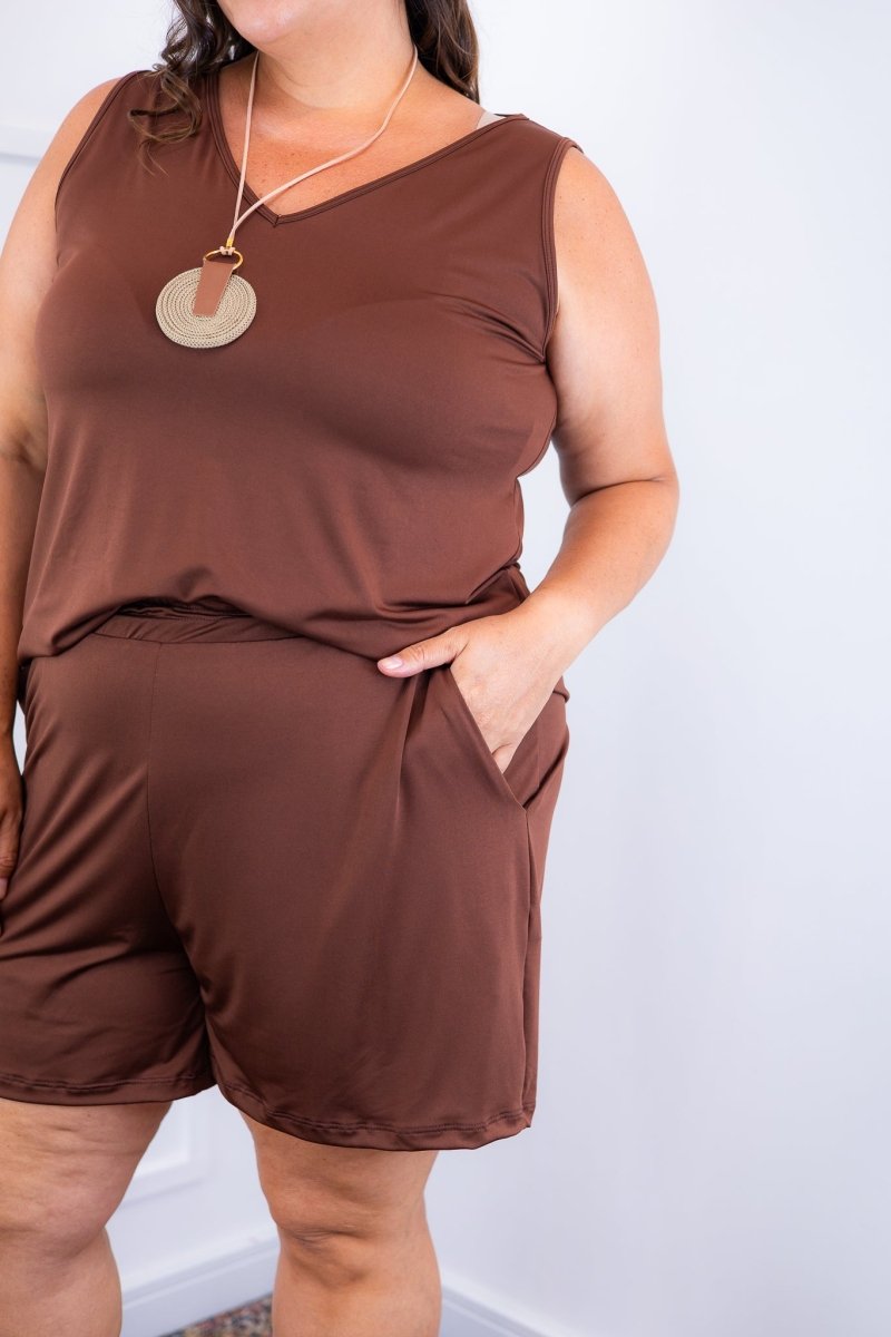 Conjunto Olivia - Bermudinha e Blusa Regata em Malha Confort - Naguirre Shop