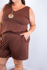 Conjunto Olivia - Bermudinha e Blusa Regata em Malha Confort - Naguirre Shop