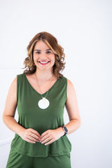 Conjunto Olivia - Bermudinha e Blusa Regata em Malha Confort - Naguirre Shop