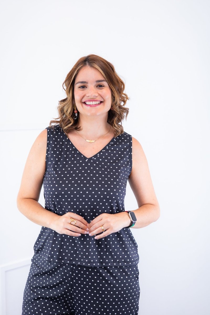 Conjunto Olivia - Bermudinha e Blusa Regata em Malha Confort - Naguirre Shop