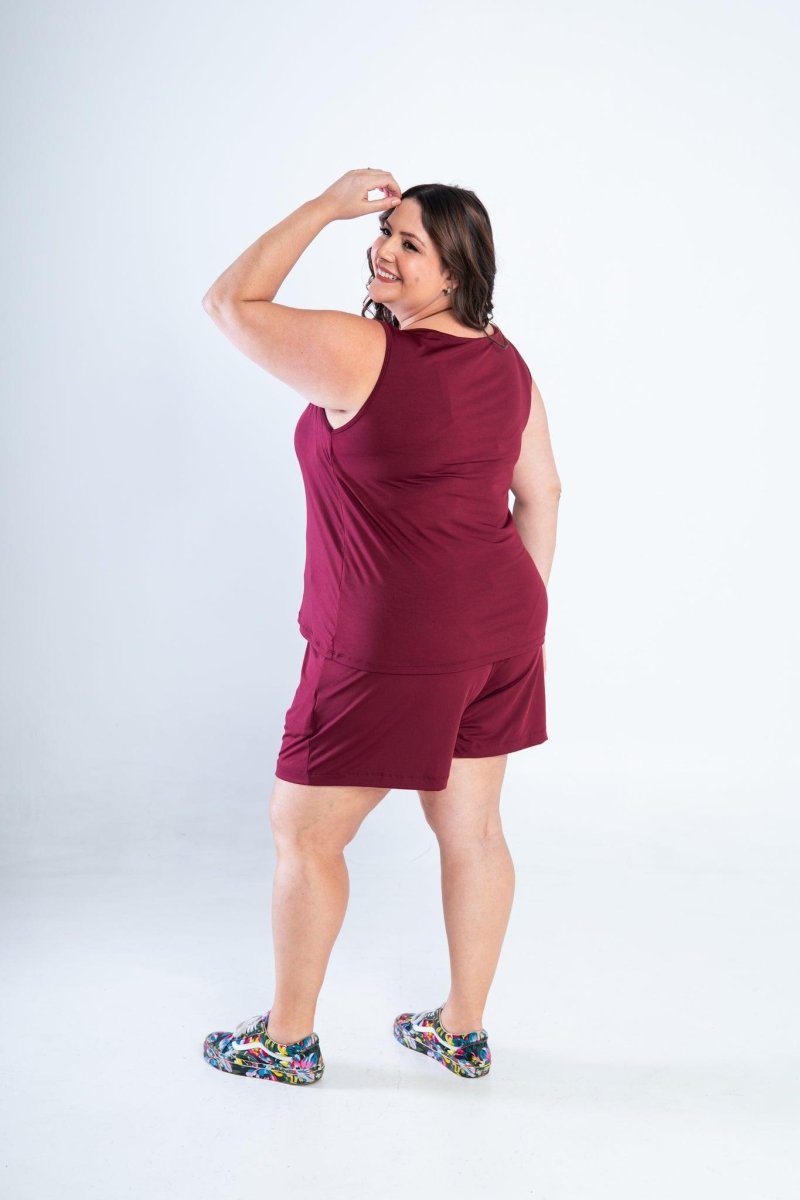 Conjunto Olivia - Bermudinha e Blusa Regata em Malha Confort - Naguirre Shop