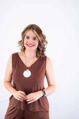 Conjunto Olivia - Bermudinha e Blusa Regata em Malha Confort - Naguirre Shop