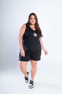 Conjunto Olivia - Bermudinha e Blusa Regata em Malha Confort - Naguirre Shop