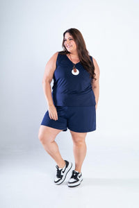 Conjunto Olivia - Bermudinha e Blusa Regata em Malha Confort - Naguirre Shop