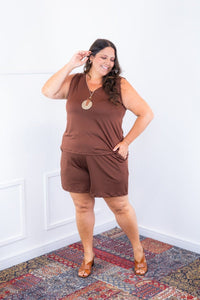 Conjunto Olivia - Bermudinha e Blusa Regata em Malha Confort - Naguirre Shop