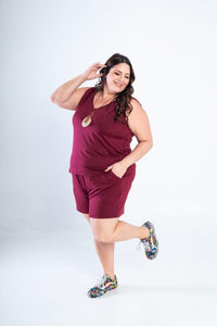 Conjunto Olivia - Bermudinha e Blusa Regata em Malha Confort - Naguirre Shop
