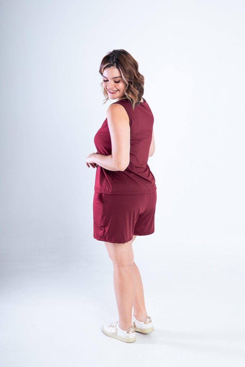Conjunto Olivia - Bermudinha e Blusa Regata em Malha Confort - Naguirre Shop
