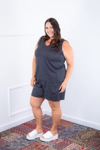 Conjunto Olivia - Bermudinha e Blusa Regata em Malha Confort - Naguirre Shop