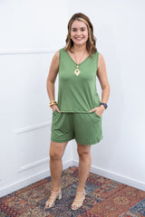 Conjunto Olivia - Bermudinha e Blusa Regata em Malha Confort - Naguirre Shop