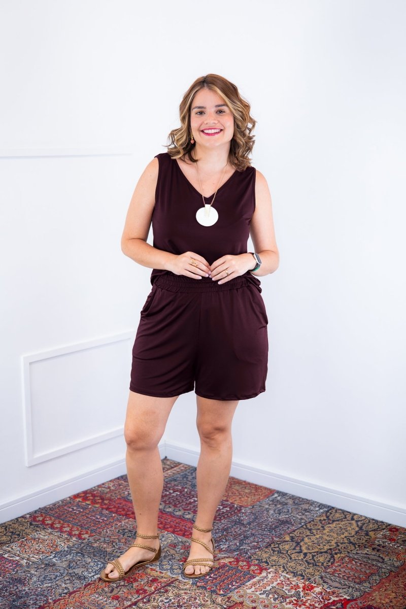 Conjunto Olivia - Bermudinha e Blusa Regata em Malha Confort - Naguirre Shop