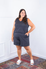 Conjunto Olivia - Bermudinha e Blusa Regata em Malha Confort - Naguirre Shop