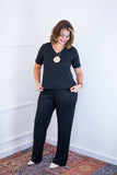 Conjunto Patrícia - Malha Canelada Gola V Pantalona - Naguirre Shop