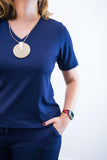 Conjunto Patrícia - Malha Canelada Gola V Pantalona - Naguirre Shop