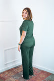 Conjunto Patrícia - Malha Canelada Gola V Pantalona - Naguirre Shop