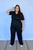 Conjunto Patrícia - Malha Canelada Gola V Pantalona - Naguirre Shop