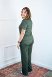 Conjunto Patrícia - Malha Canelada Gola V Pantalona - Naguirre Shop