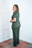 Conjunto Patrícia - Malha Canelada Gola V Pantalona - Naguirre Shop