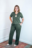 Conjunto Patrícia - Malha Canelada Gola V Pantalona - Naguirre Shop
