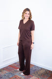 Conjunto Patrícia - Malha Canelada Gola V Pantalona - Naguirre Shop
