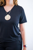 Conjunto Patrícia - Malha Canelada Gola V Pantalona - Naguirre Shop